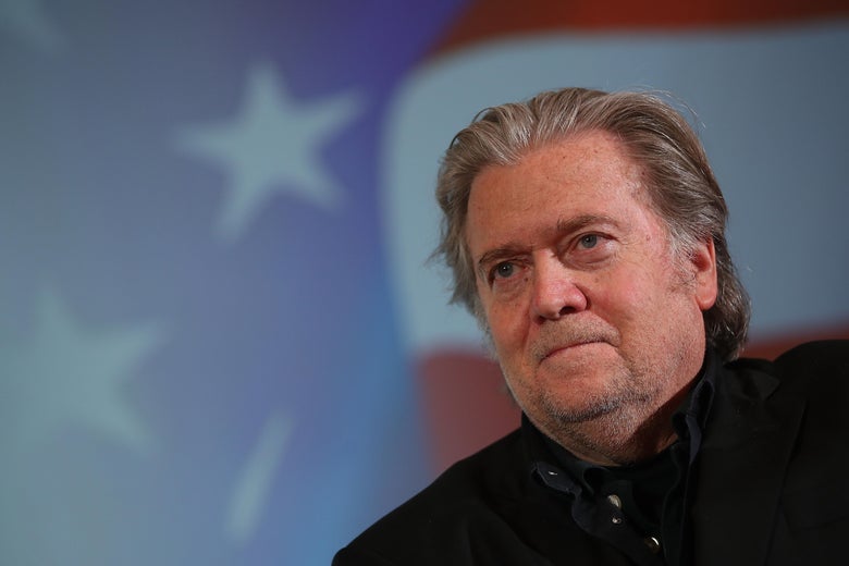 Steve Bannon attends a debate at Zofin Palace on May 22, 2018 in Prague, Czech Republic.